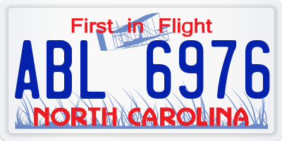 NC license plate ABL6976