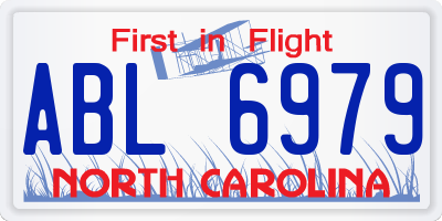NC license plate ABL6979