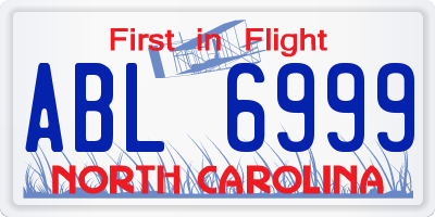 NC license plate ABL6999