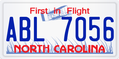 NC license plate ABL7056