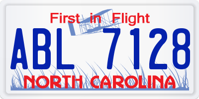 NC license plate ABL7128