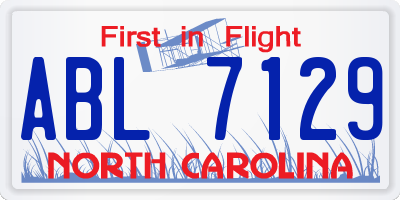 NC license plate ABL7129