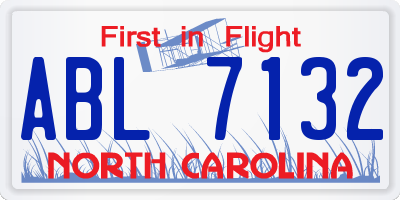 NC license plate ABL7132