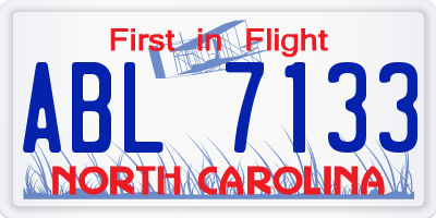 NC license plate ABL7133