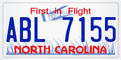 NC license plate ABL7155