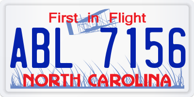NC license plate ABL7156