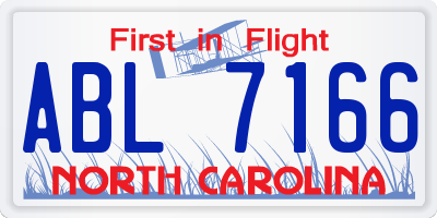 NC license plate ABL7166