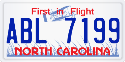 NC license plate ABL7199