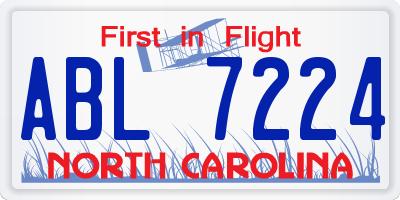 NC license plate ABL7224