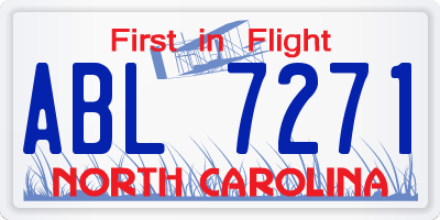 NC license plate ABL7271