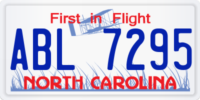 NC license plate ABL7295