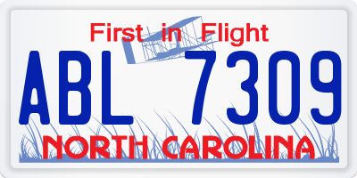 NC license plate ABL7309