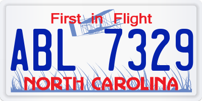 NC license plate ABL7329