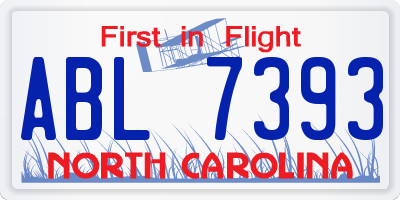 NC license plate ABL7393