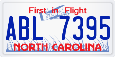 NC license plate ABL7395