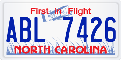 NC license plate ABL7426