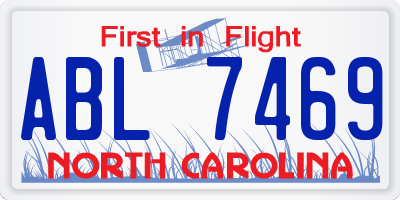 NC license plate ABL7469