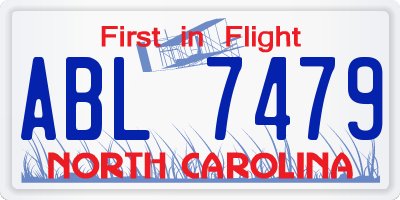NC license plate ABL7479