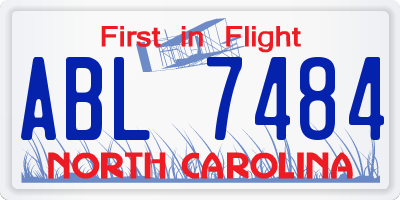 NC license plate ABL7484