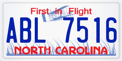 NC license plate ABL7516