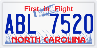 NC license plate ABL7520