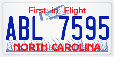 NC license plate ABL7595