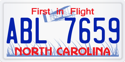 NC license plate ABL7659