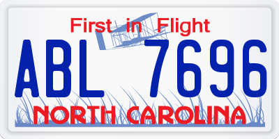 NC license plate ABL7696