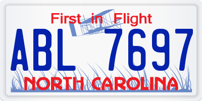 NC license plate ABL7697