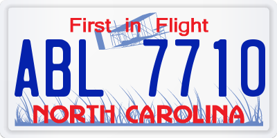 NC license plate ABL7710