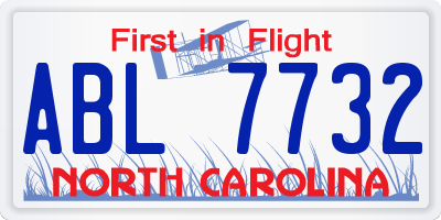 NC license plate ABL7732