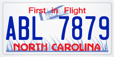 NC license plate ABL7879