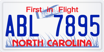 NC license plate ABL7895