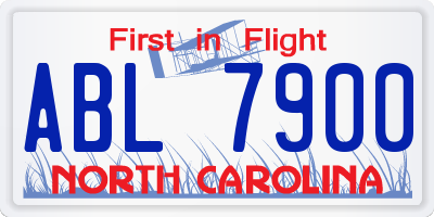 NC license plate ABL7900