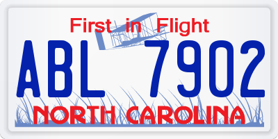 NC license plate ABL7902
