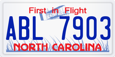 NC license plate ABL7903