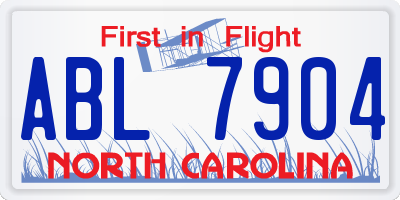 NC license plate ABL7904