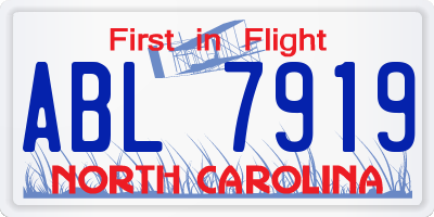 NC license plate ABL7919