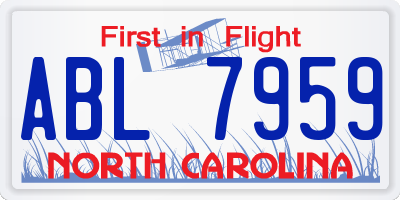 NC license plate ABL7959