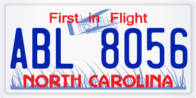 NC license plate ABL8056