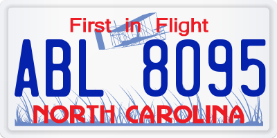 NC license plate ABL8095