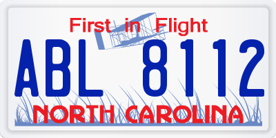 NC license plate ABL8112