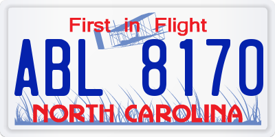 NC license plate ABL8170