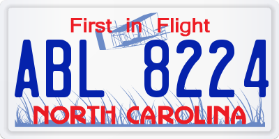 NC license plate ABL8224
