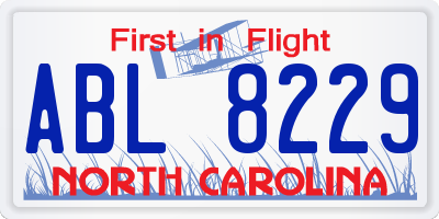 NC license plate ABL8229