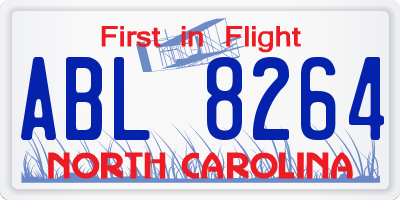 NC license plate ABL8264