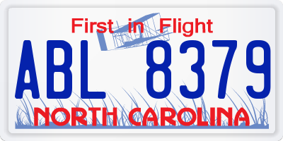 NC license plate ABL8379