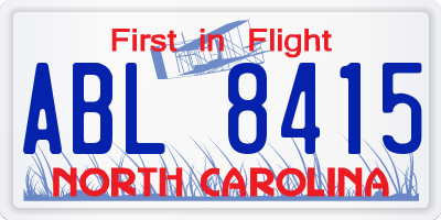 NC license plate ABL8415