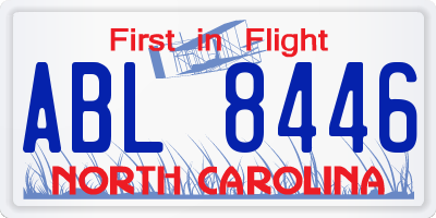 NC license plate ABL8446