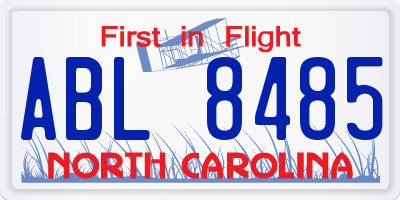 NC license plate ABL8485